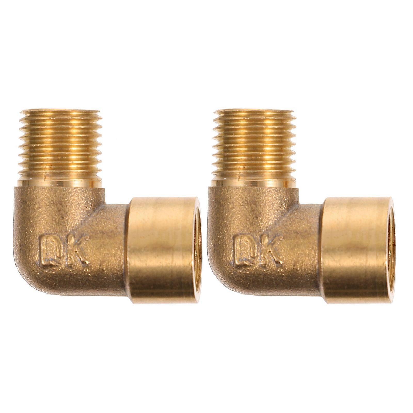 Quick Connect Air Fittings Thickened 90 Degree Creative Pipe Connectors Golden Family Use Durable 2Pcs
