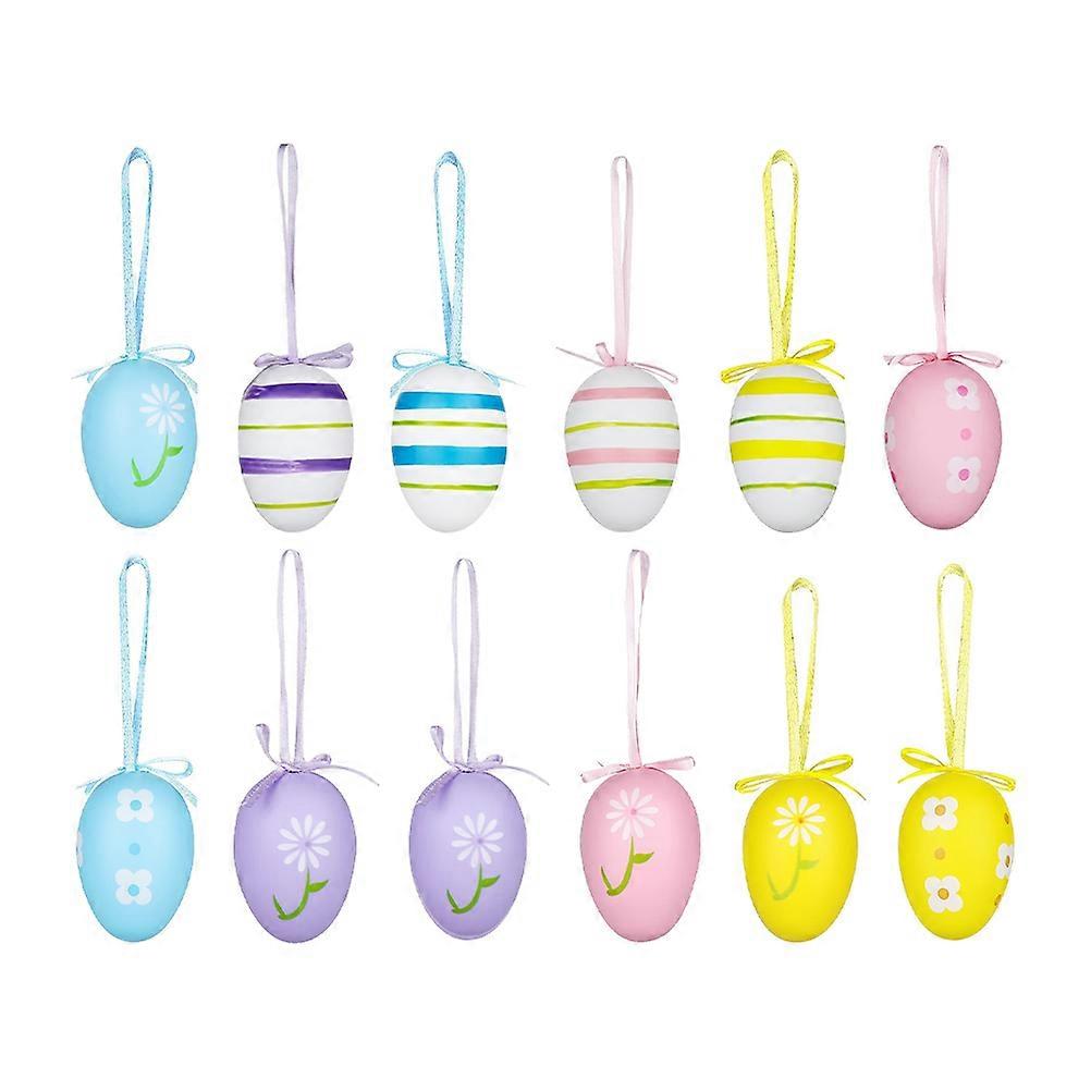 Decorative Eggs for Home Decor Easter Hanging Eggs Easter Party Mixed Style 6.00X4.50X4.50cm present 24Pcs