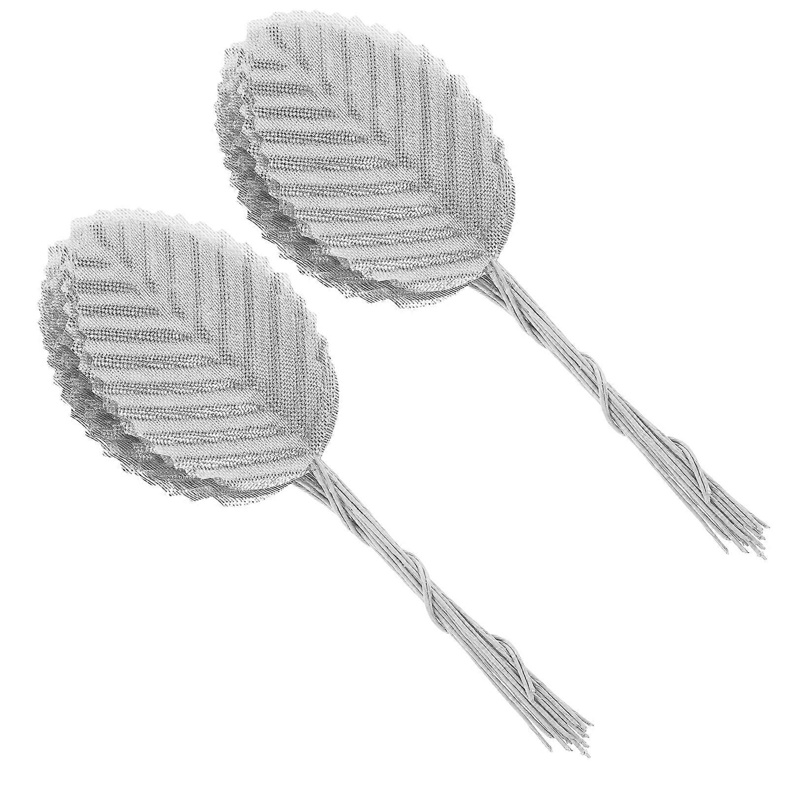 Bladformede Kunstige Blader Design Husholdning Falske Blad Bryllup Hjem Innredning Sølv 10,5X3,2cm 200Stk