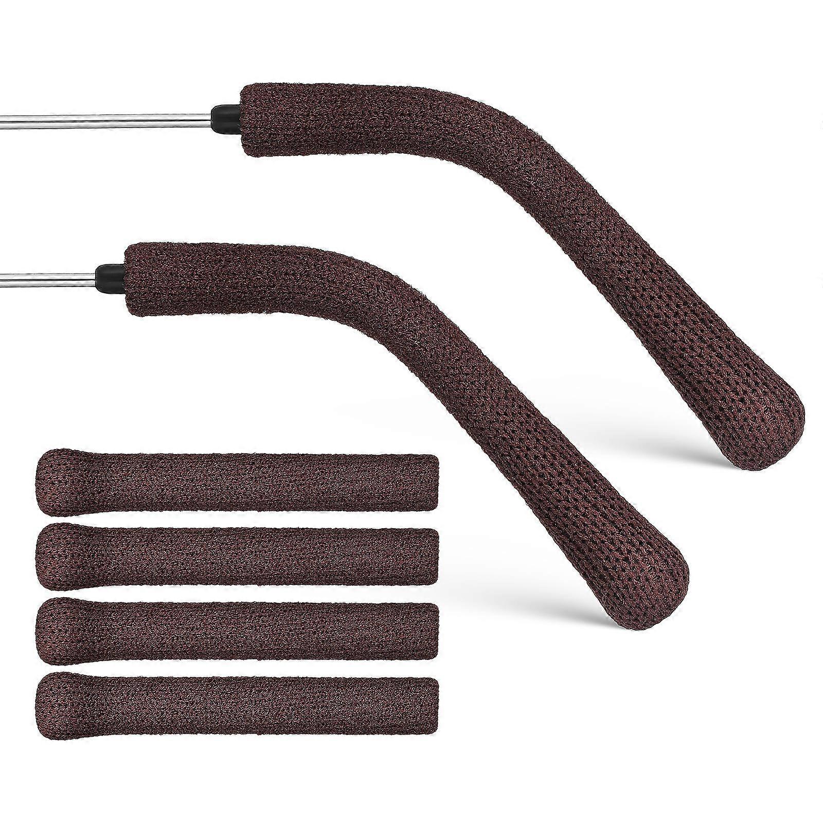 Eyeglass Arm Covers Simple Design 3 Pairs Adults Daily Use Coffee Color