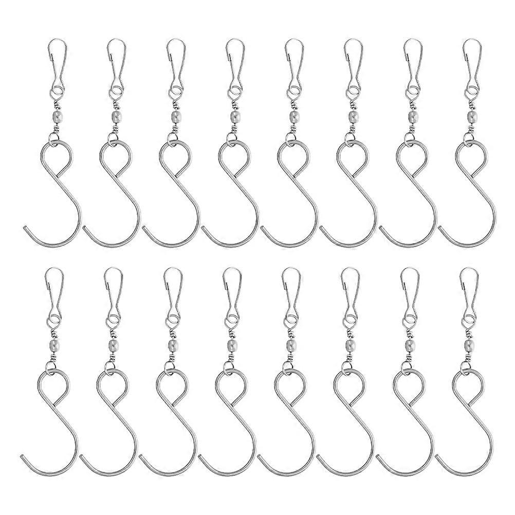 Stainless Steel Swivel Hooks Durable Chime Hangers, Heavy Duty Multi Purpose S Hooks for Garden Decor, Bird Feeders & Hanging Baskets