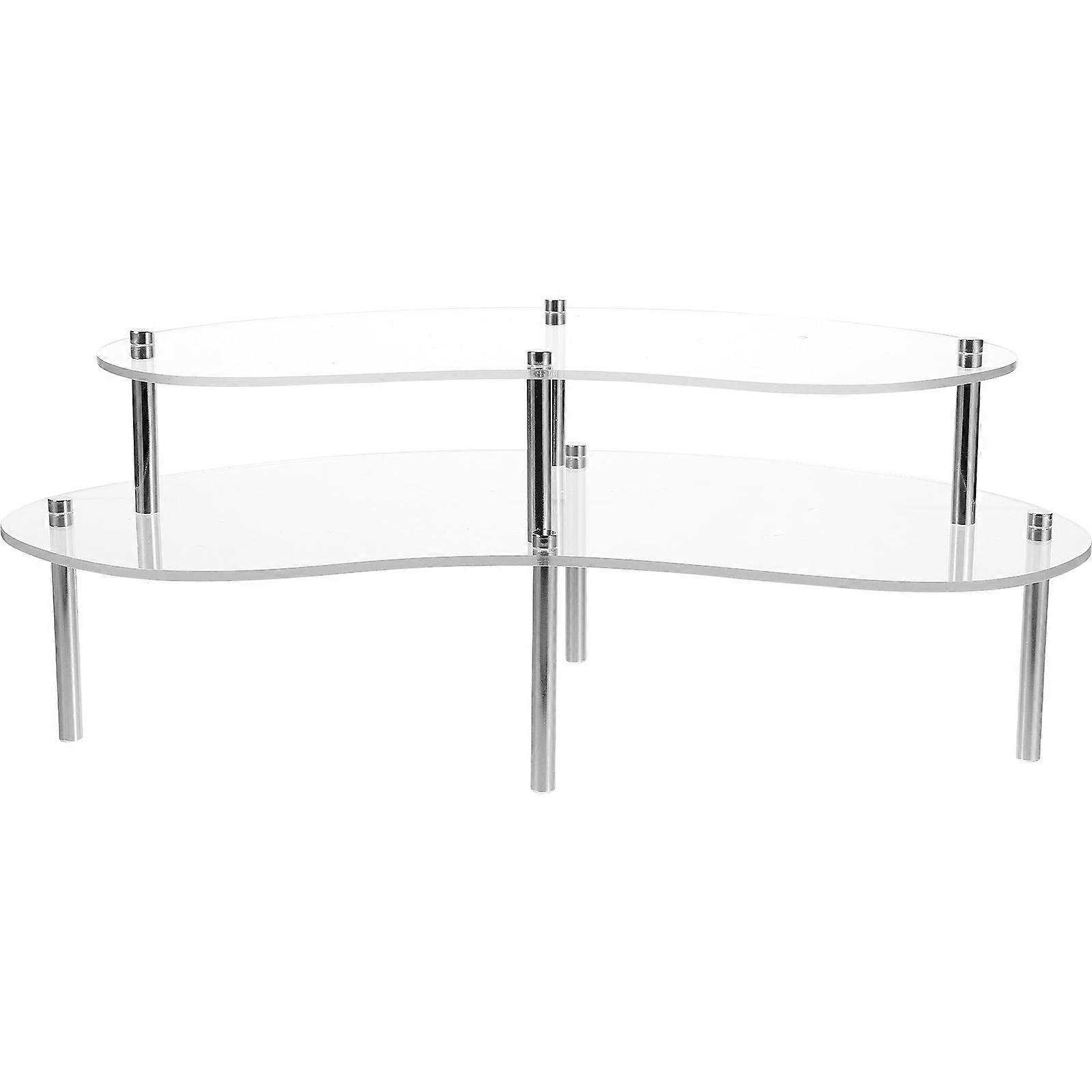 Transparent Cake Stand Multi-Functional Use Wedding Cupcake Dessert Display Holder 30x16.5x7cm 1Set