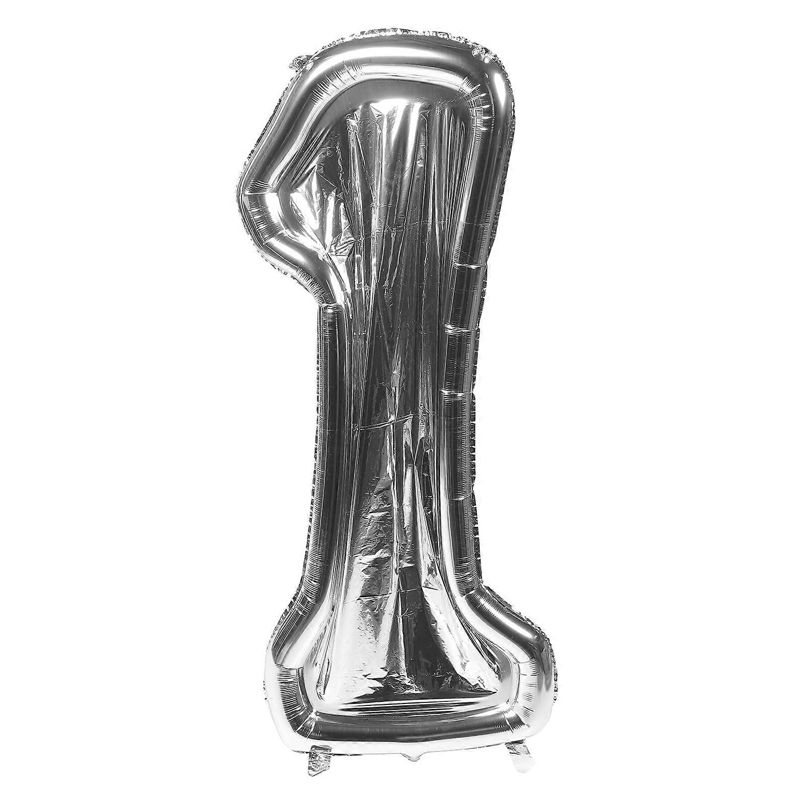 Aluminum Film Balloons For Birthday Number Balloon Frame Decoration Silver 145x60cm 3D Design Birthday Party 1Pack