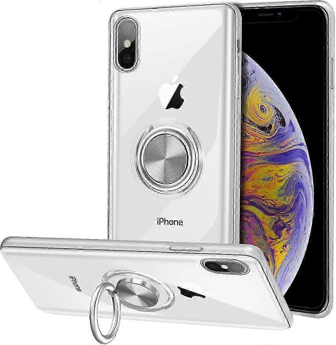 Phone Case Silicone Slim Case with Ring Finger Stand for iPhone Series