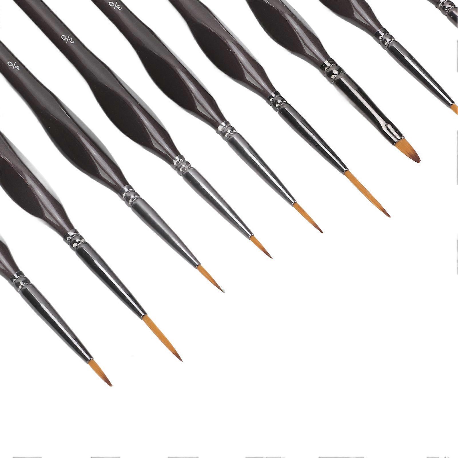 Detail Paint Brushes in Different Sizes, High Absorbency, Easy Cleaning, Nylon Wool Brush Set for Drawing
