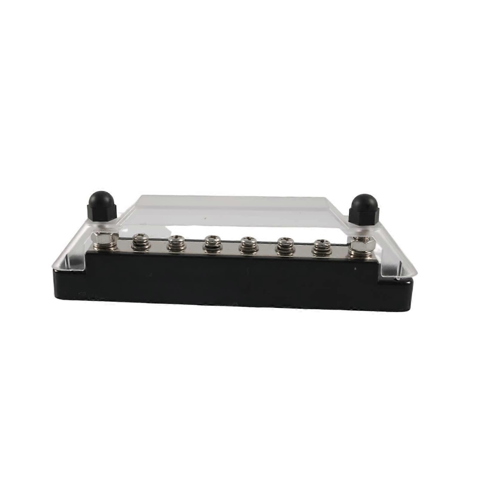 Busbar 6-Position With Lid (6xM4) For Boat Decks, RV, Yacht; 48V 150A, Black, Single