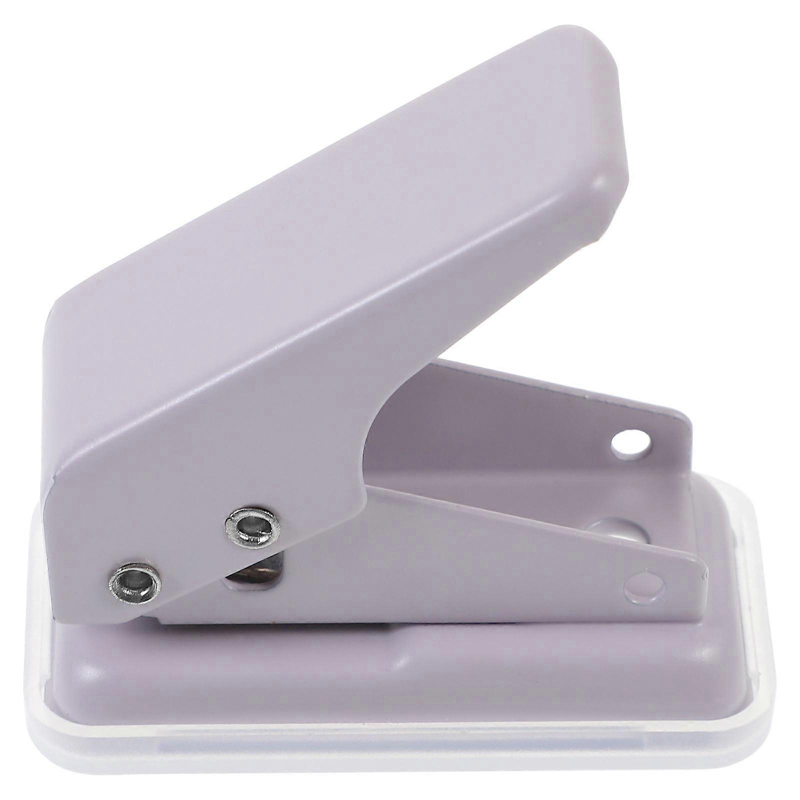 Paper Sheets Hole Maker Puncher For Office Work Home Use Compact Plastic Lavender 1Set