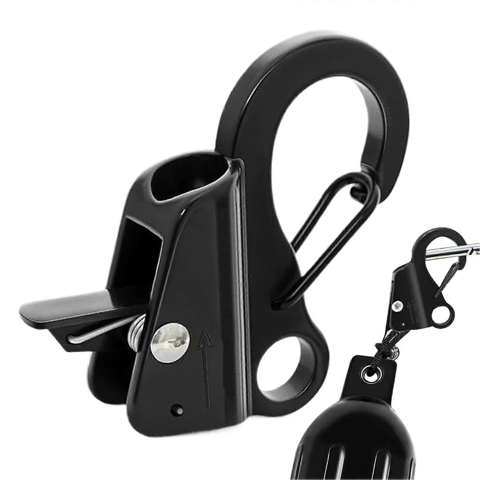 Adjustable Quick Release Anchor Rope Hook for Kayaks, Motorhomes, Caravans Black 5/8 in