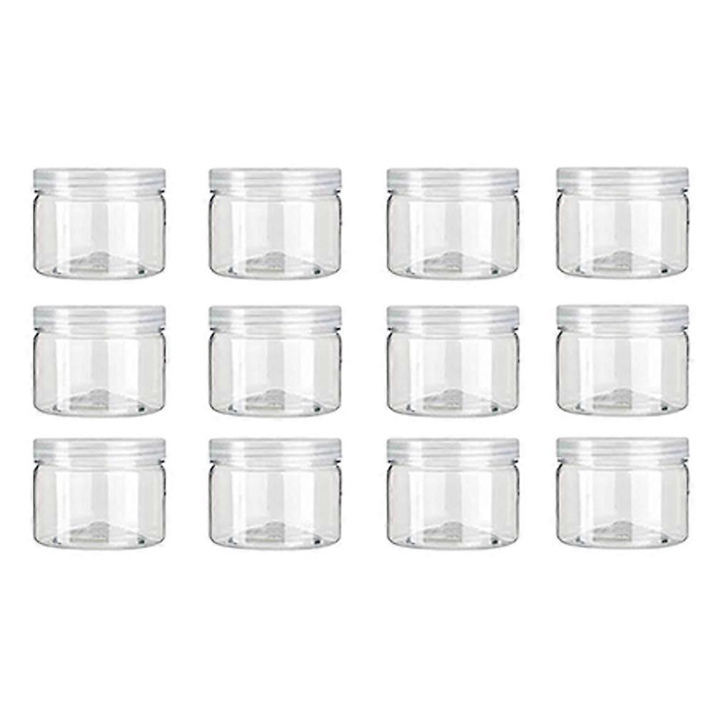Cream Containers Clear Pet Plastic Boxes With Lids For General Users 12Pack