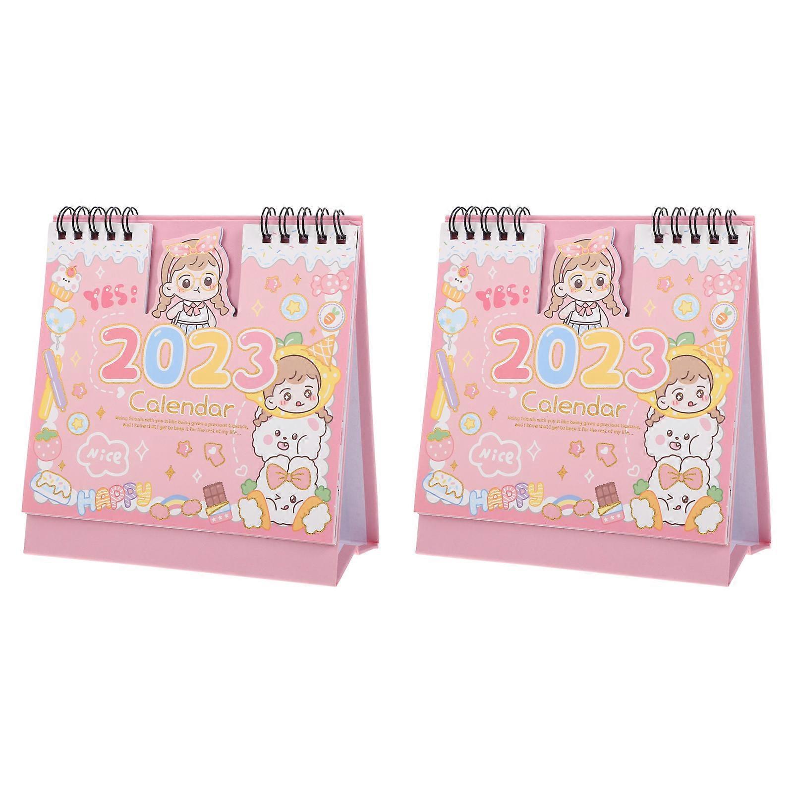 Chinese Desk Calendar Miniature Design Home Use Multi 16X15.2X7.5CM Organizing 2Pcs