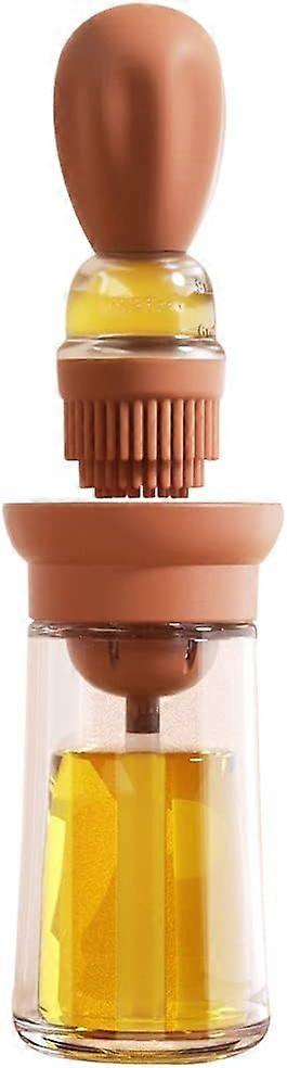 Oliedispenser met borstel Olijfoliedispenser, 2-in-1 oliedispenserfles met borstel, rood