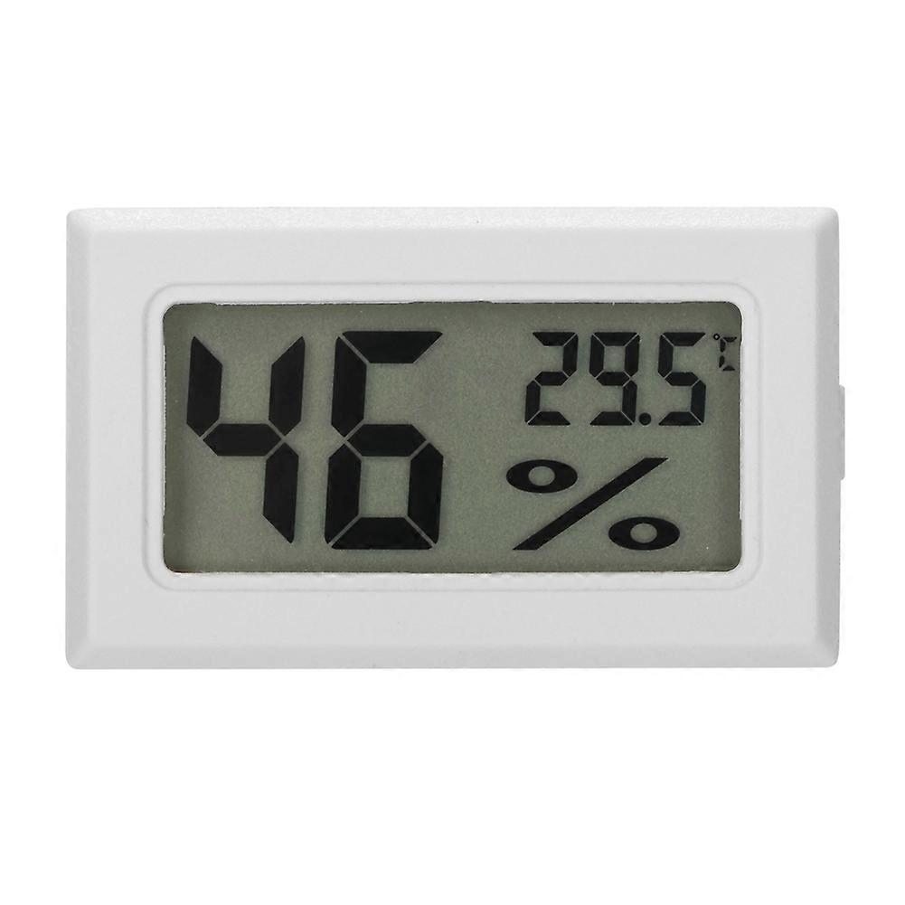 Pet Reptile Hygrometer Embedded Fish Tank Thermometer with Large Digital Display White