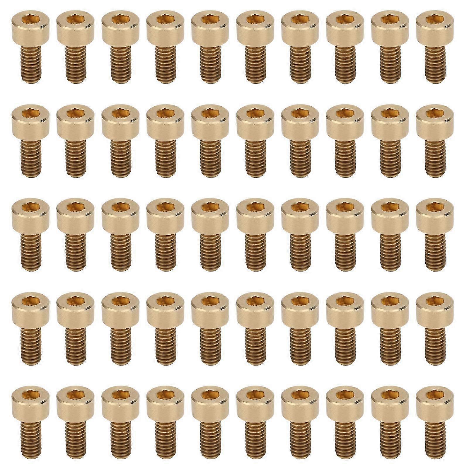 50Pcs Cap Hex Socket Screw Copper Fastener Hardware Tools M4M4x9