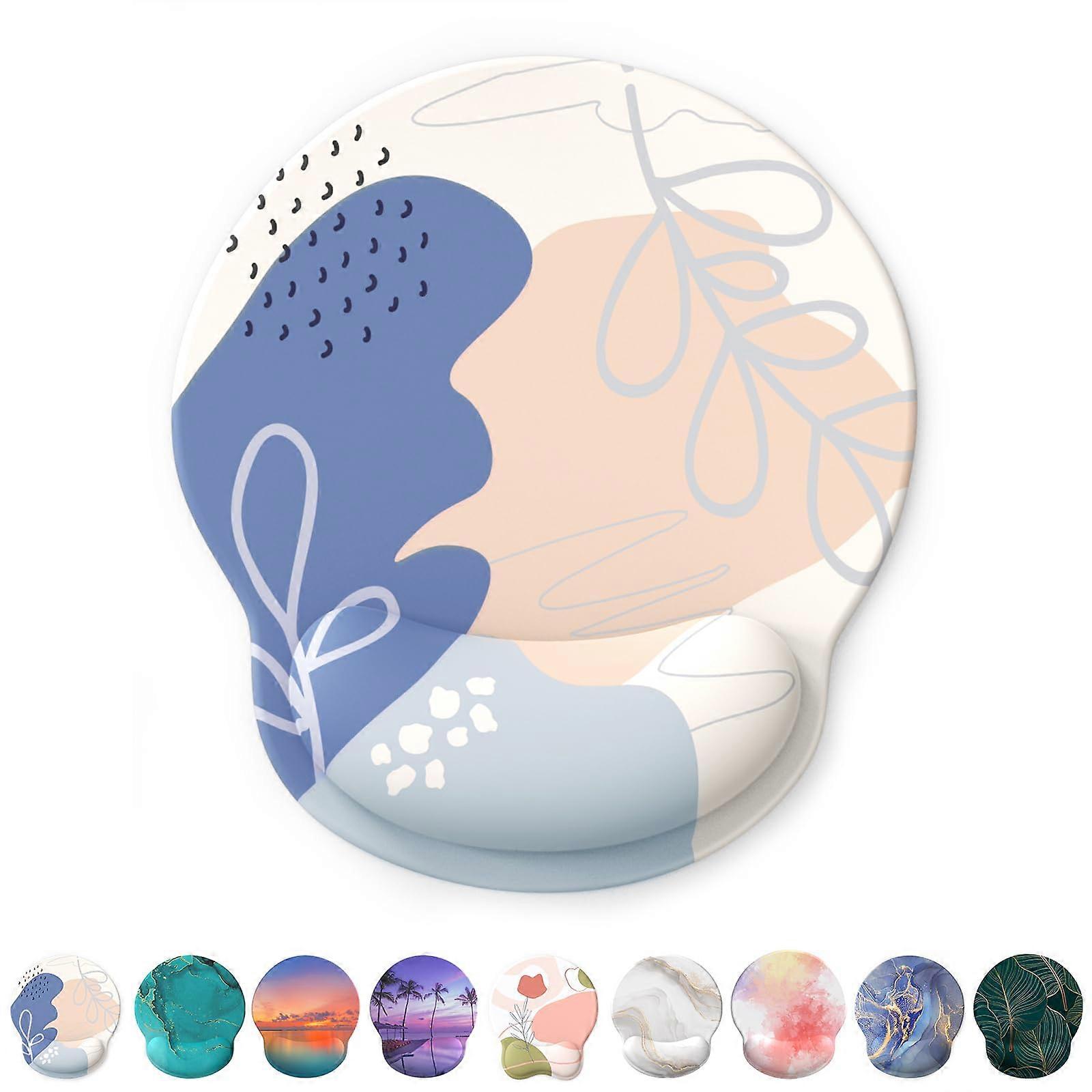 Mouse Mat with Gel Cushion, Ergonomic, NonSlip Base (PinkBlue)