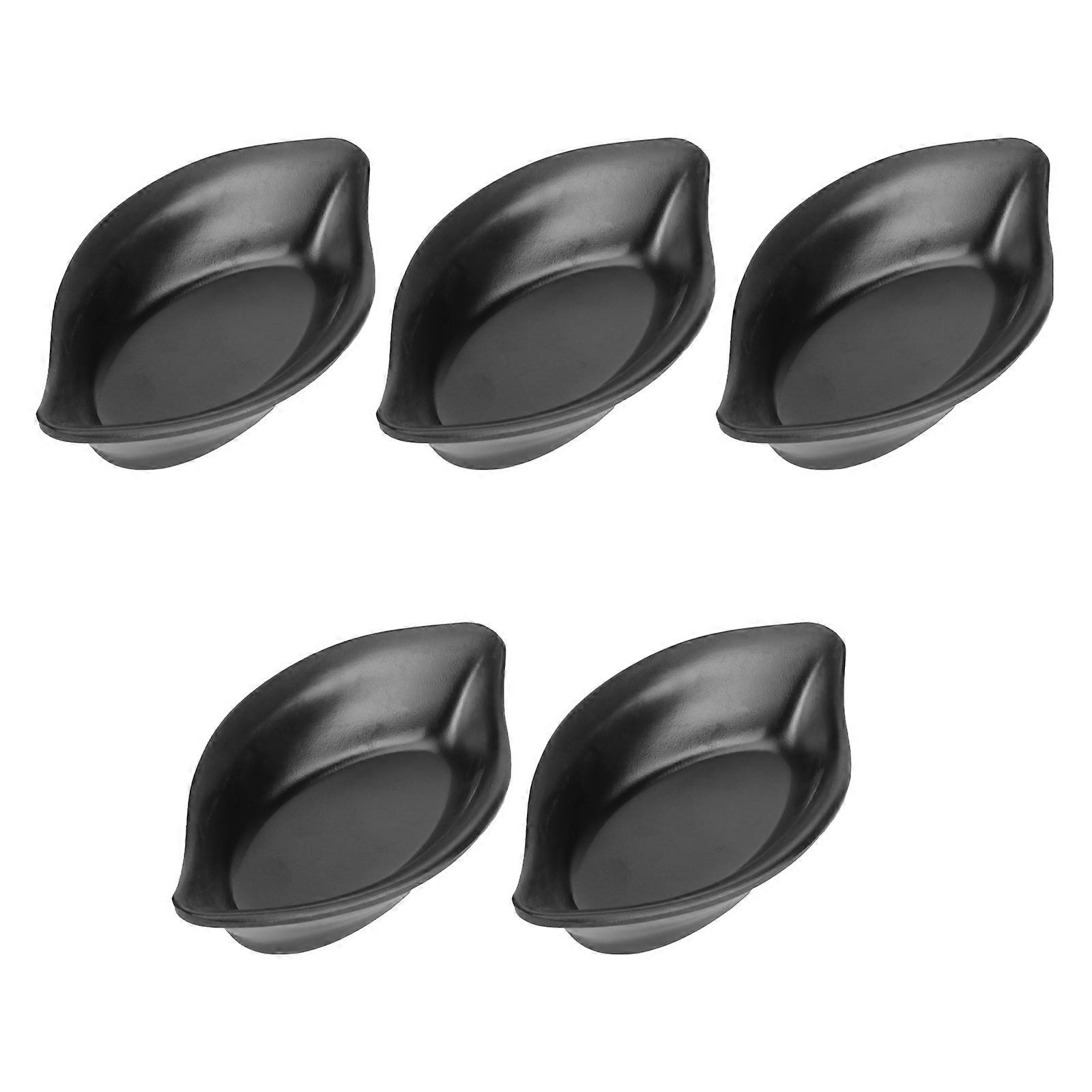 Sauce Dish 5Pcs Black Stackable Design Dipping Plates for Seasoning Use