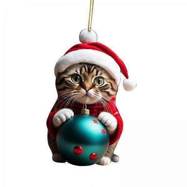 2023 Christmas Cat Ornaments - 3 Pack, Multi-Use Hanging Decorations, Festive Kitten Figurines for Tree and Party Decor