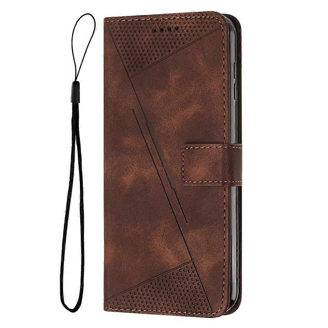 Leather Embossed Flower Wallet Magnetic RFID Blocking Card Holder Kickstand Shockproof Brown Case for OPPO A78 5G