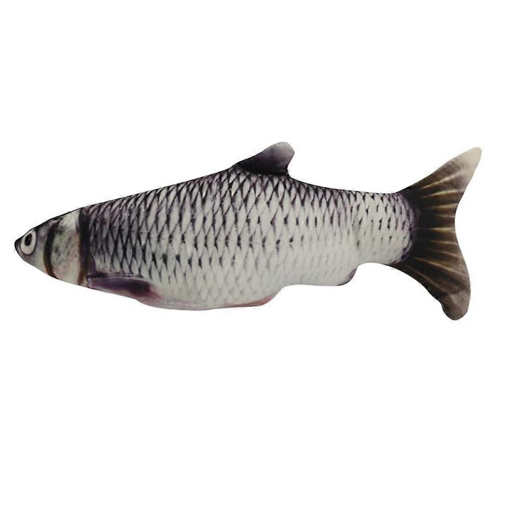 Cat fish toy, cat scratching toy, catnip, interactive simulation fish fluttering toy, stuffed play toy for kittens (grass carp)