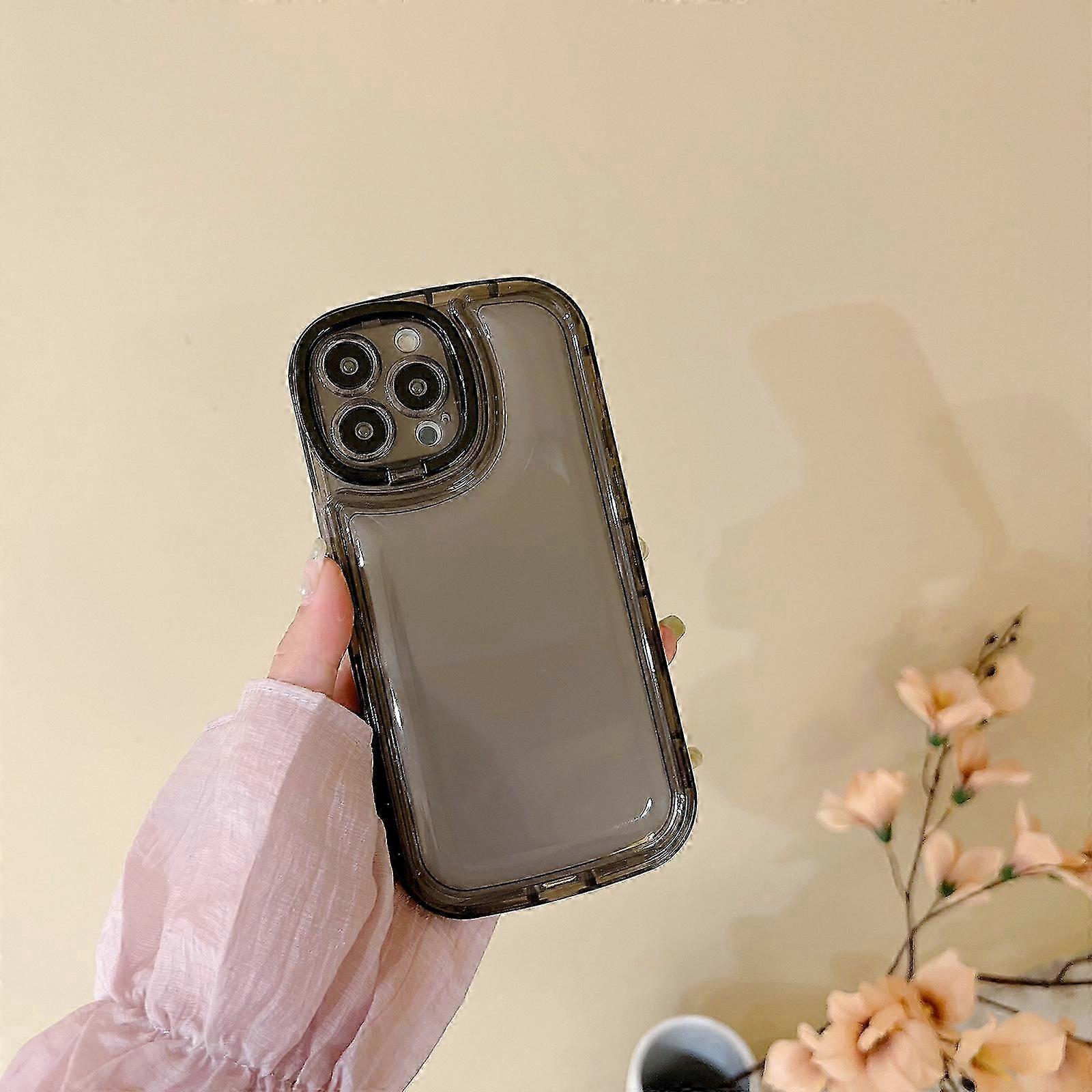 for iPhone 15 Pro Max/ 15 Ultra Case with Clear Kickstand Creative Protective Design Case with Camera Holder Case Cover