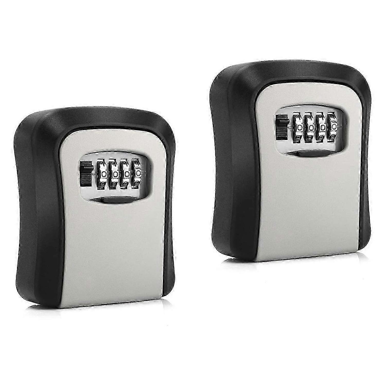 2 Pack Key Lock Box, Combination Lock Box Wall Mounted Waterproof Key Storage Lock Box for Outdoor & hwy