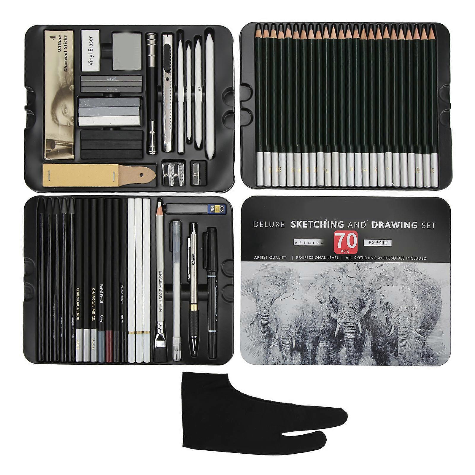 70Pcs Art Set Multiple Choices Complete Tools Environmentally Friendly Material Graphite Drawing Pencils