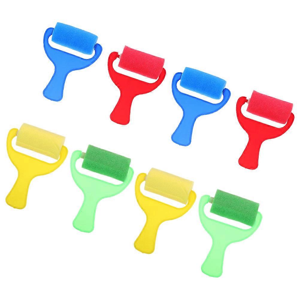Small Paint Roller Kit for Learning Art Round Shape Multi-Colored 8Pcs