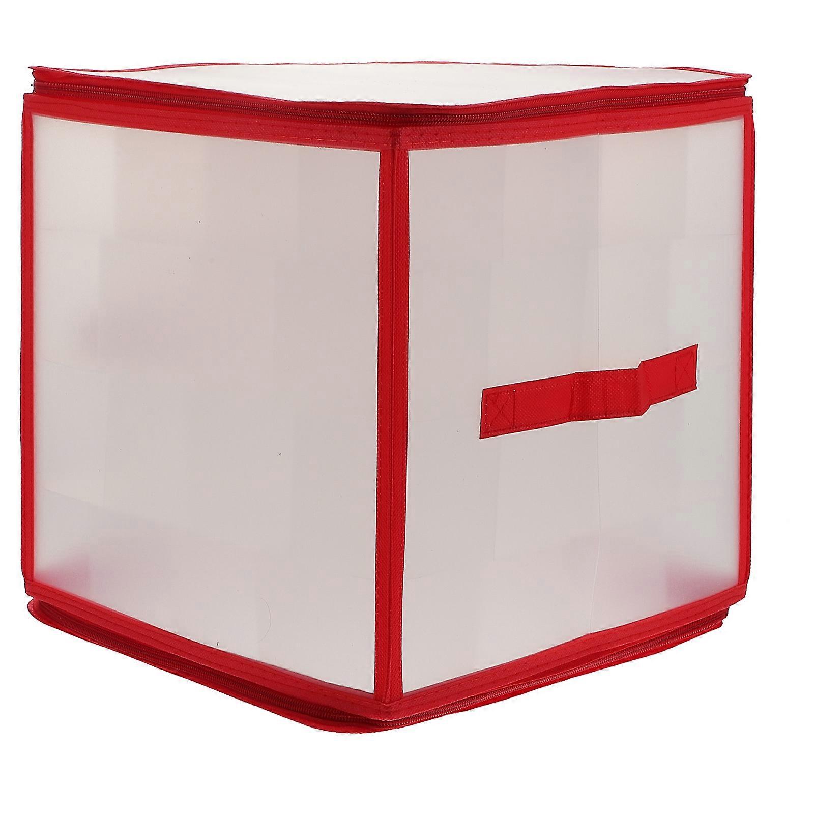 Decorative Storage Box Square Shape For Counter Display And Party Venue Red 1Set