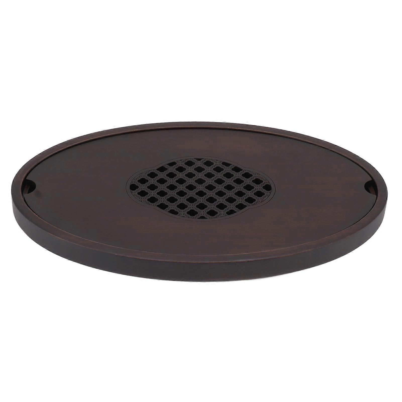 Bamboo Tea Table Tray Walnut Color Simple Elegant Chinese Style Water Storage Tea Tray with Handle