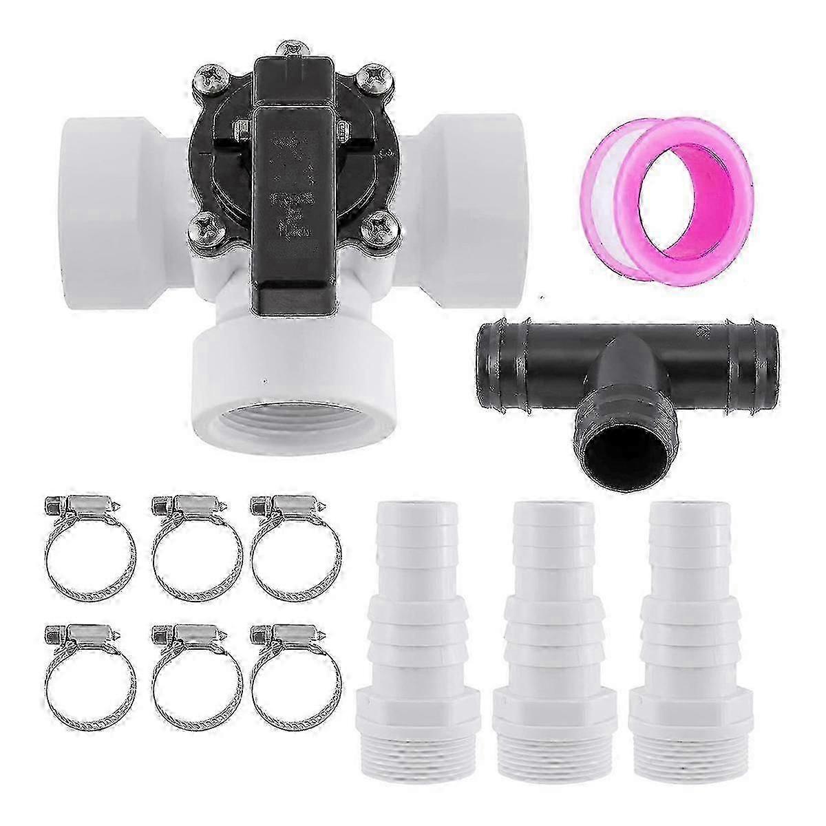 3-Way Valve for Swimming Pool Hoses & Pump Connections - Diverter Valve with Shut Off Ball Valve for Air Pump Access
