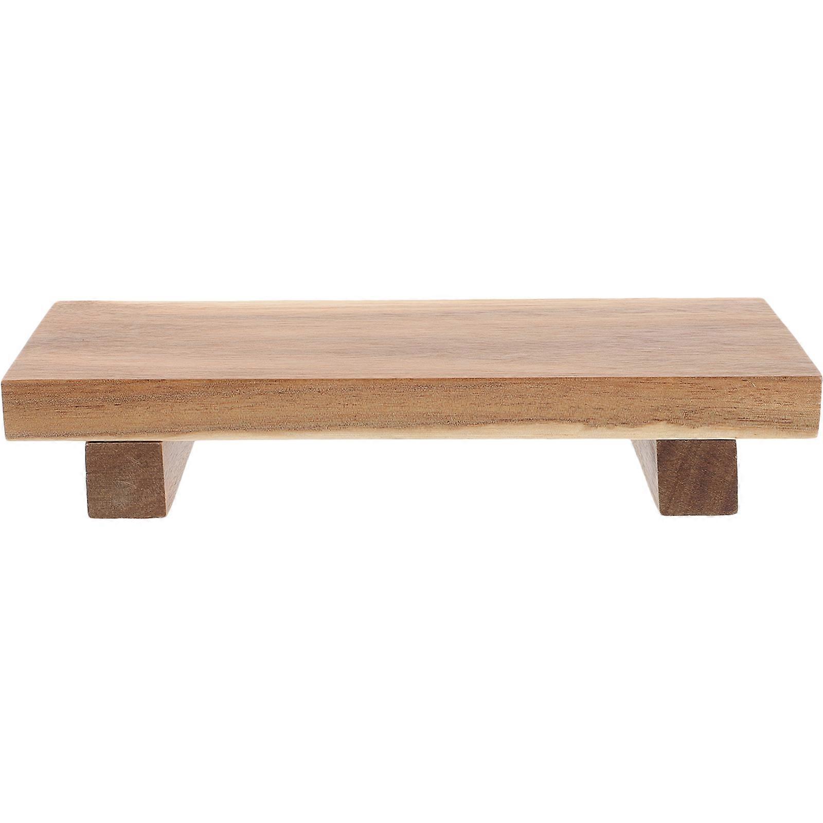 Wooden Candle Stand Soap Tray Decor Storage Rack Organizing 8.7×3.7×1.6in 1Set