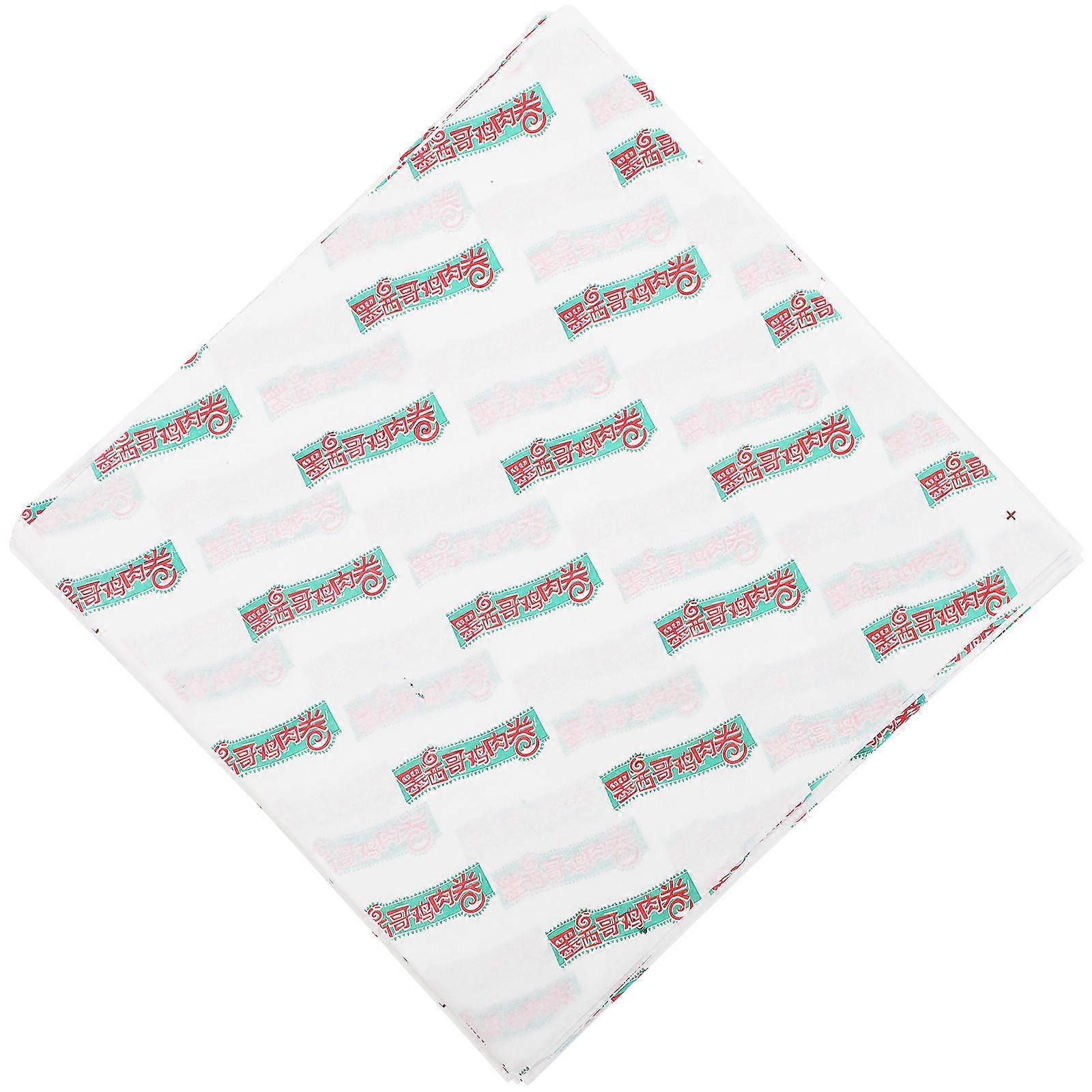 Chicken Roll Packing Paper Waterproof Food Wrappers Picnic School Canteen 29.5X28.5Cm 100Set
