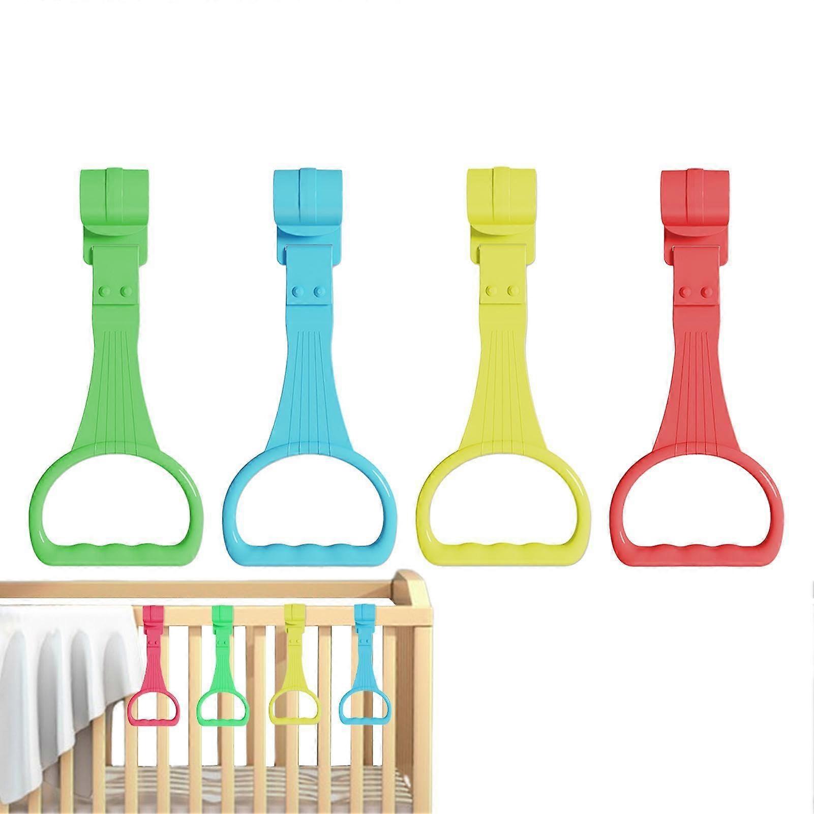 Pull Up Rings for Kids, 4 Rings for Cot, Ergonomic Baby Bed, Comfortable and Practical, with Rings at the Foot, Training Tool for Walking