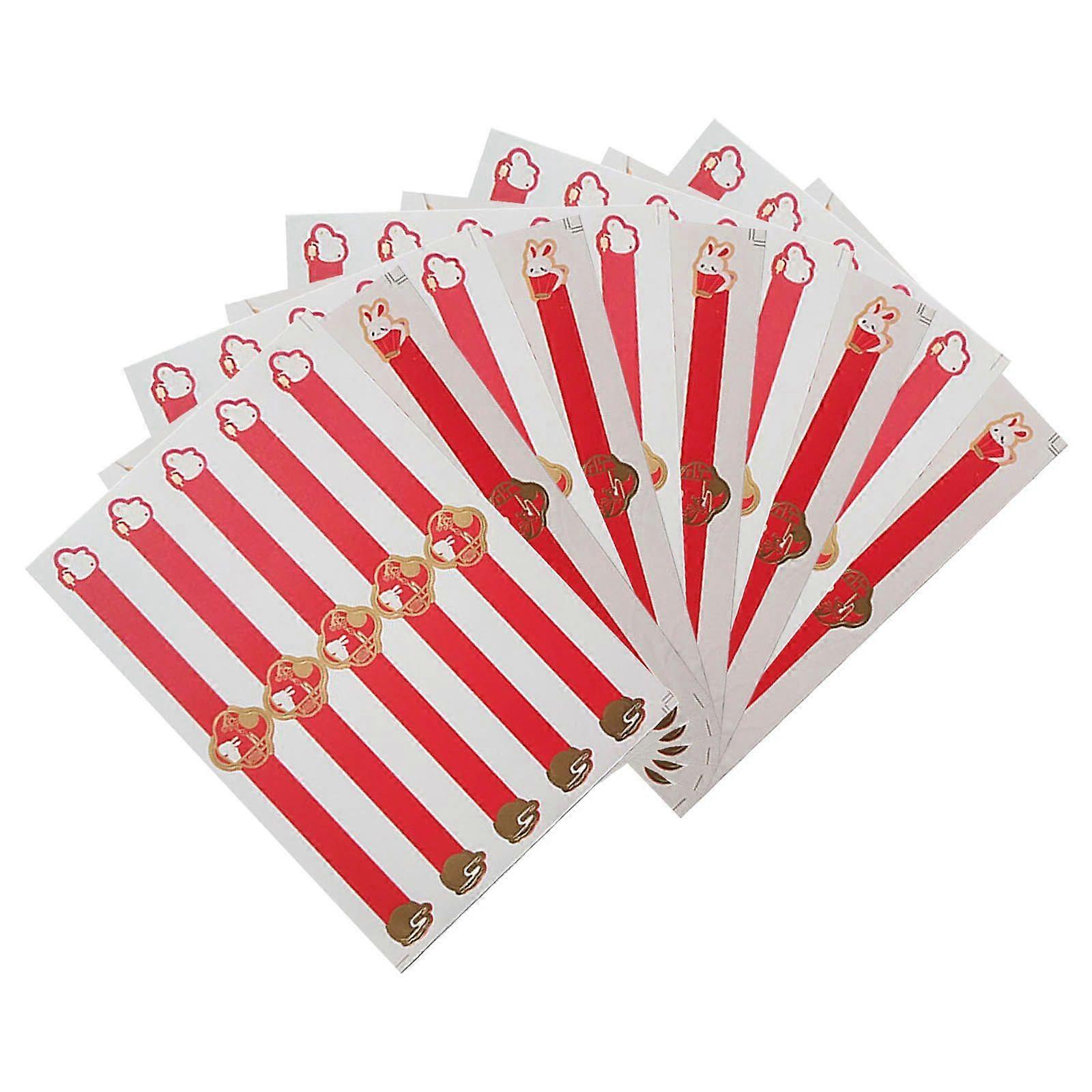 50x Macaron Cake Containers Stickers Long Style Mooncake Boxes Fu Label Stickers