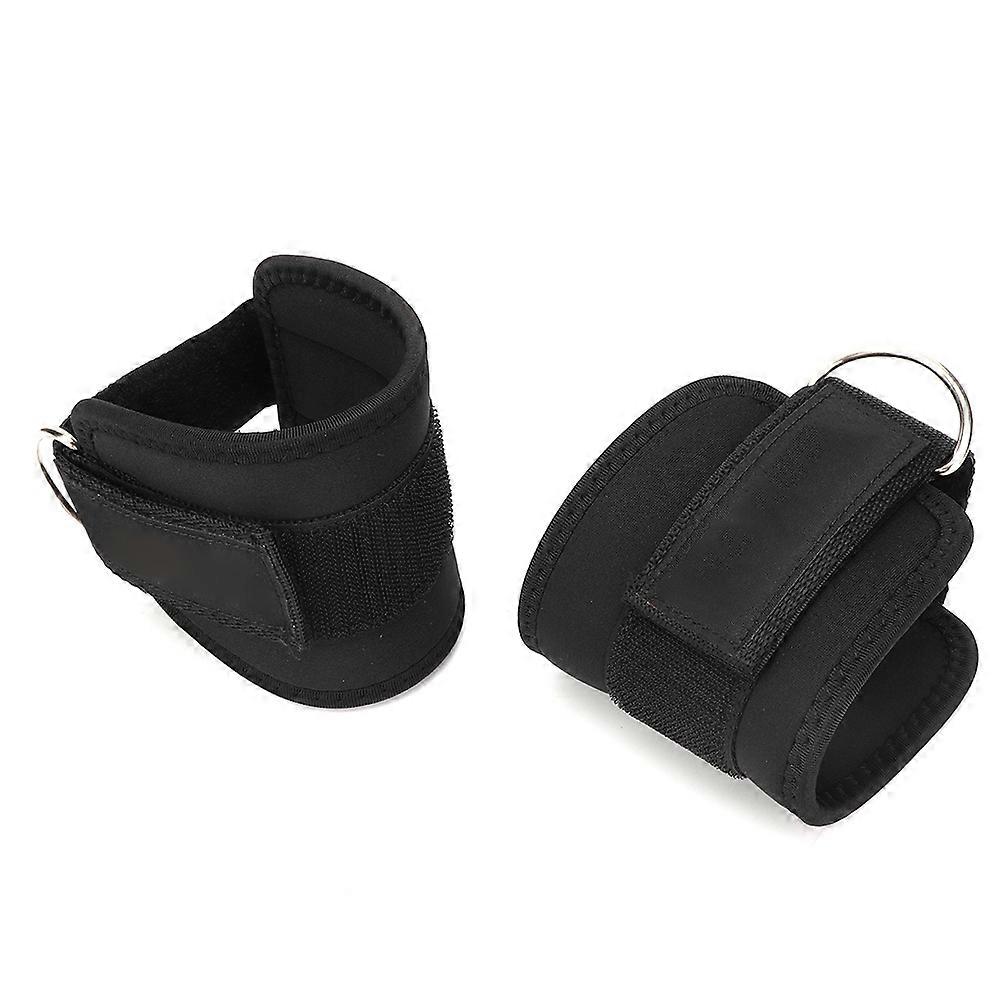 Fitness Ankle Strap D Ring Ankle Anchor Strap for Cable Machines Strength Exercise(Black )