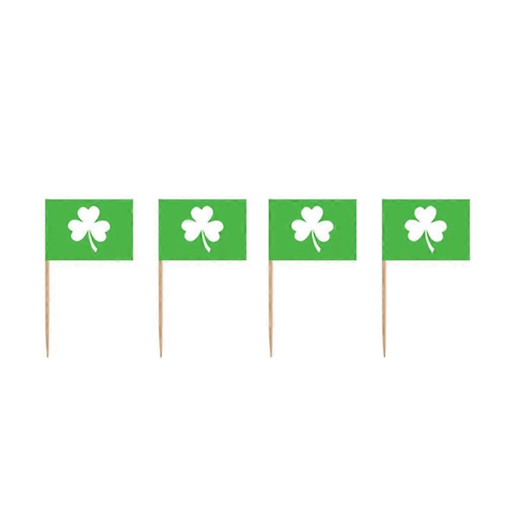 Clover Toothpick Flags for Party Use Assorted Color Paper and Wood Crafted for Cupcakes 200pcs