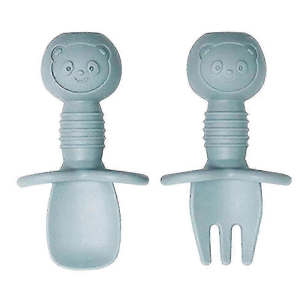 Silicone Baby Fork And Spoon Set, Baby Led Weaning Utensils, Stage 1 For Ages 6 Months