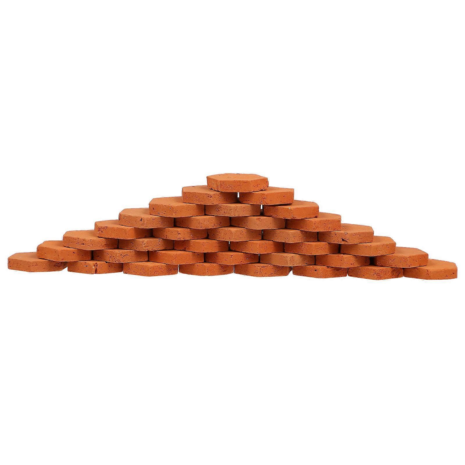 Miniature Brick Decor Made of Clay Brown Color for DIY Scenes and Sand Table Layout 80Pcs 1:16