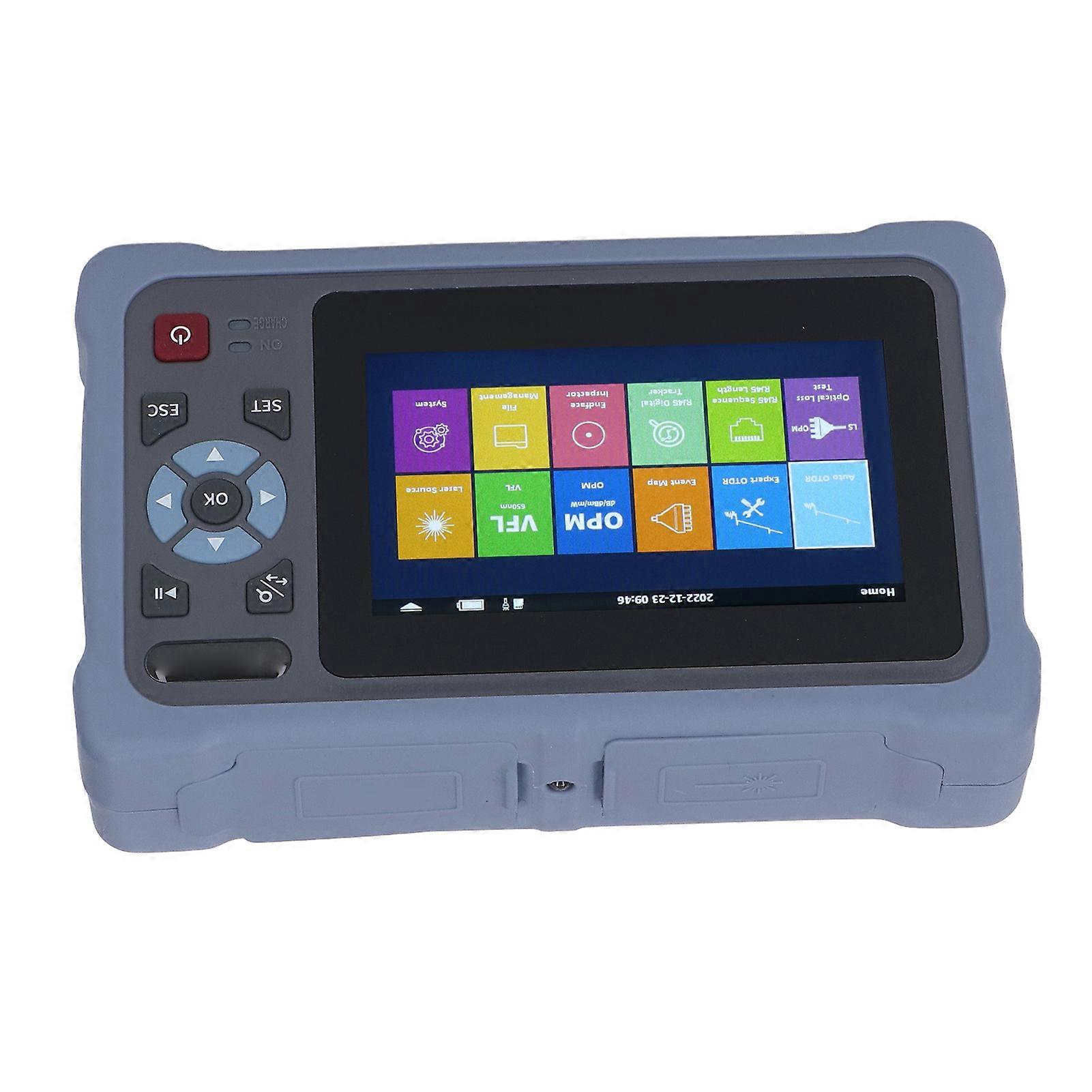 OTDR סיבים אופטיים בודק 4.3 אינץ' מסך 5 מ 'עד 100 ק"מ 1310 ננומטר 1550 ננומטר בודק OTDR עם מתאם FC LC 110-240 וולט תקע ארה"ב 