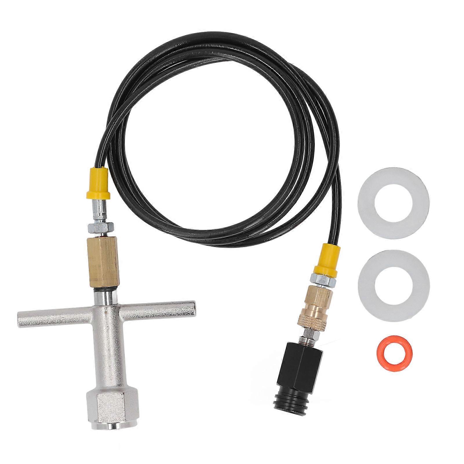 Soda Maker Direct Adapter Connector with High Pressure Hose for CO2 Tank Cylinder CGA320 to TR21-4