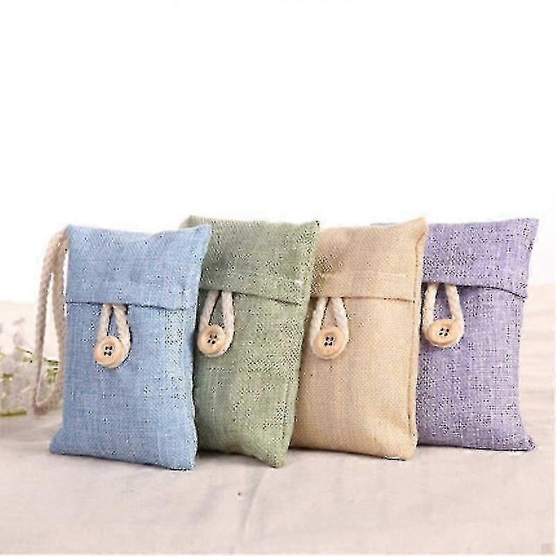 Set van 4 bamboe houtskool zakken actieve kool zakken, bamboe houtskool lucht zuiverende zak, lucht zuiverende zakken, actieve kool geur absorber. Gebruikte A