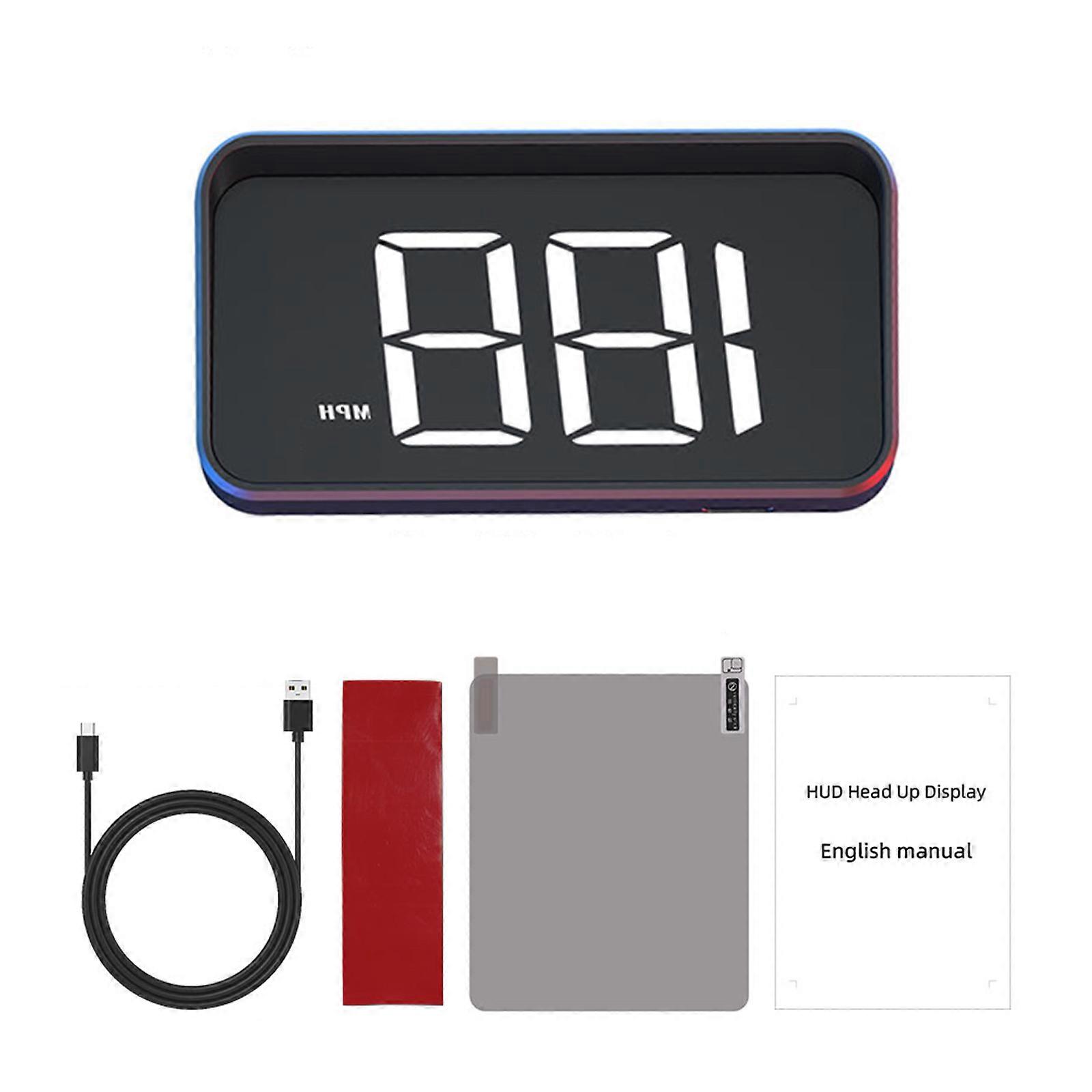 Car HUD Head Up Display Navigation Speedometer With High Resolution LED Screen & Realtime Data Suitable For Safe Driving Multicolor