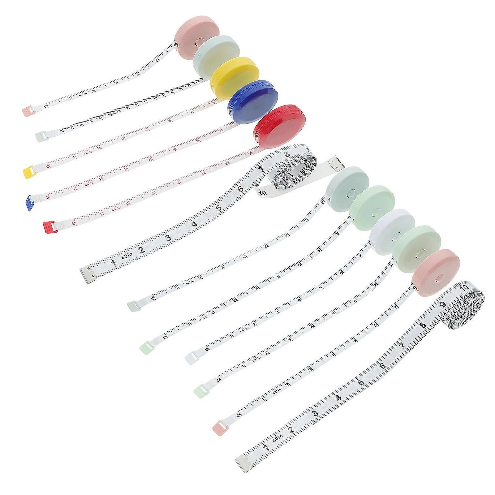 6 Pack Mini Retractable Tape Measure, Flexible Body Measuring Tape for Sewing, DIY, and Tailoring, Pocket Sized, Accurate Scales for Clothing and