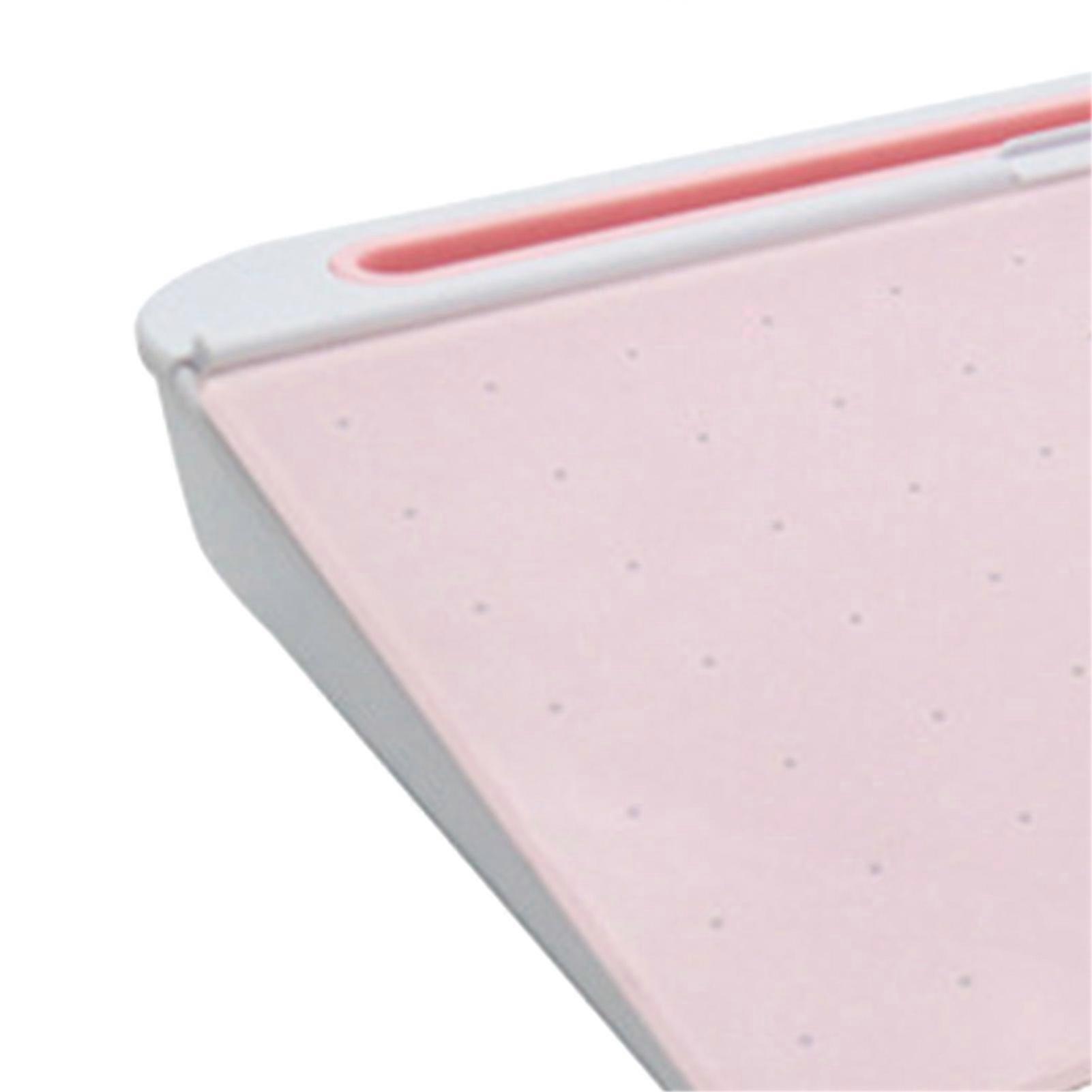 Tableau blanc de table en verre effaçable à sec, organiseur de rangement pour notes de bureau, rose