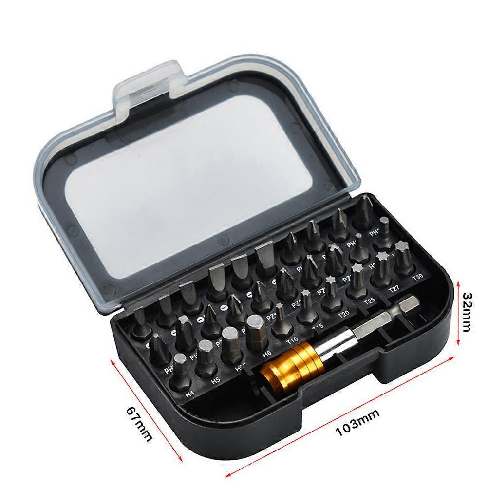 31pcs Power Bit Set Screwdriver Bit Sets Vanadium Steel Assortment Set Square Screw Bits Power Tools