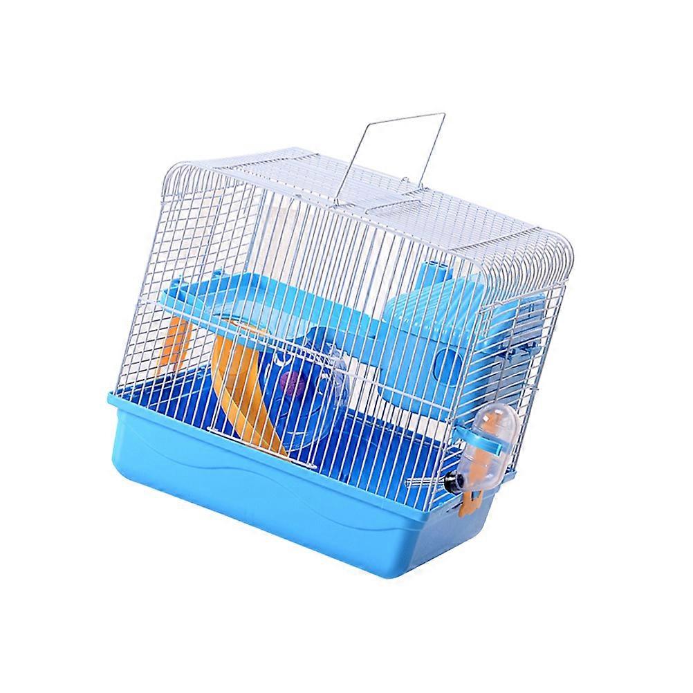 Double Layers Hamster Cage Pet House for Small Pets Blue