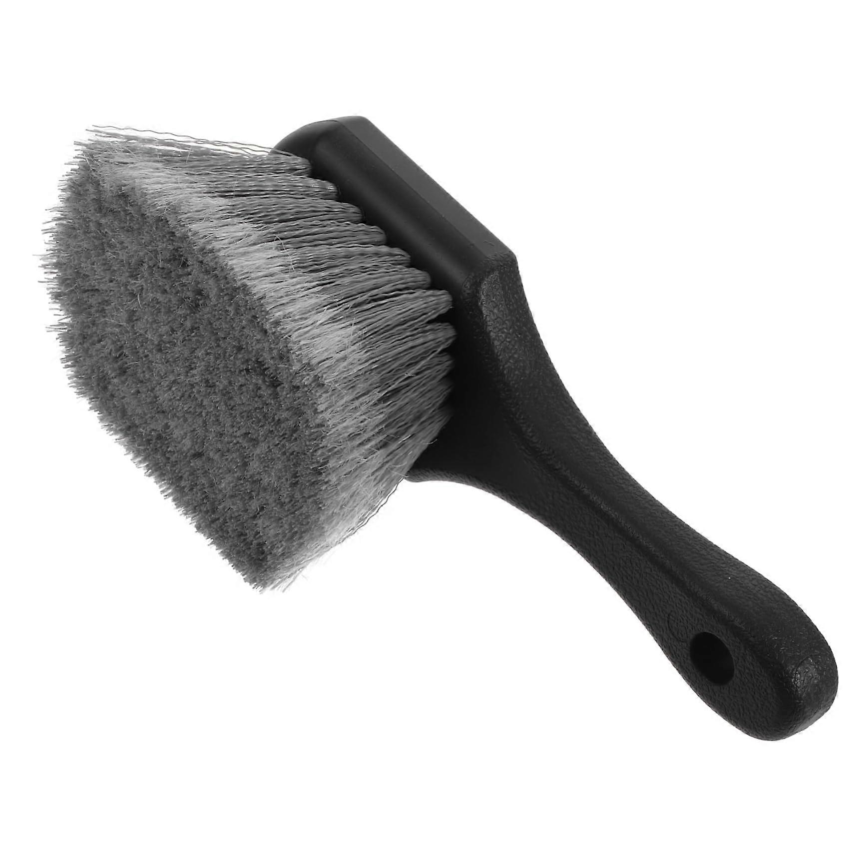 Auto detailing brush for wheels and tires, soft and durable bristles, efficient cleaning tool for tire grooves, versatile for car care.