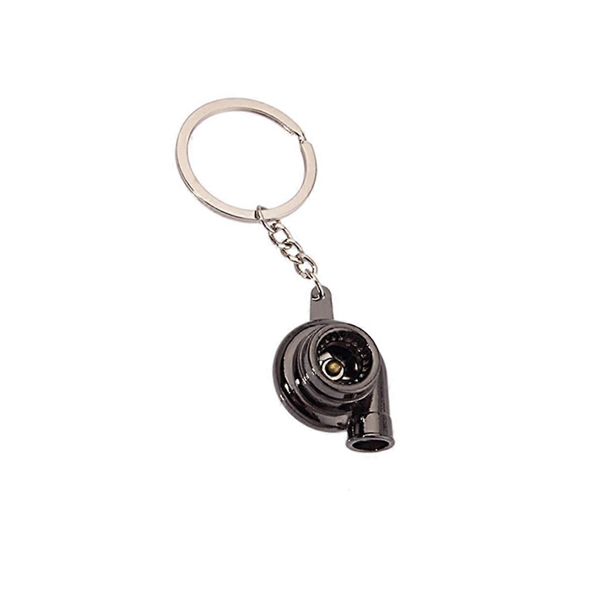 Polished Engine Keychain Creative Car Keyring Black 1Pack