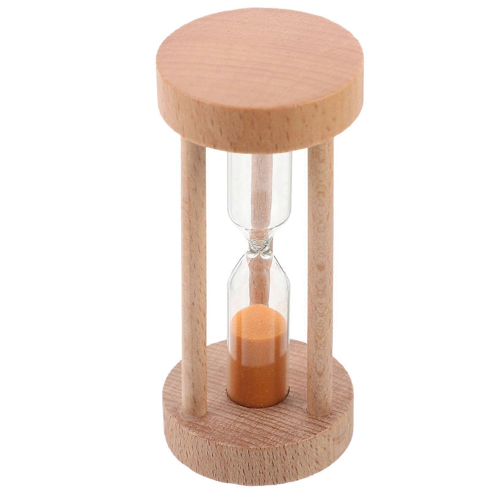 Timer Hourglass Decorative Glass Orange 3 Minutes Visual Timing Tool Home Office Use Round Shape 1Pack