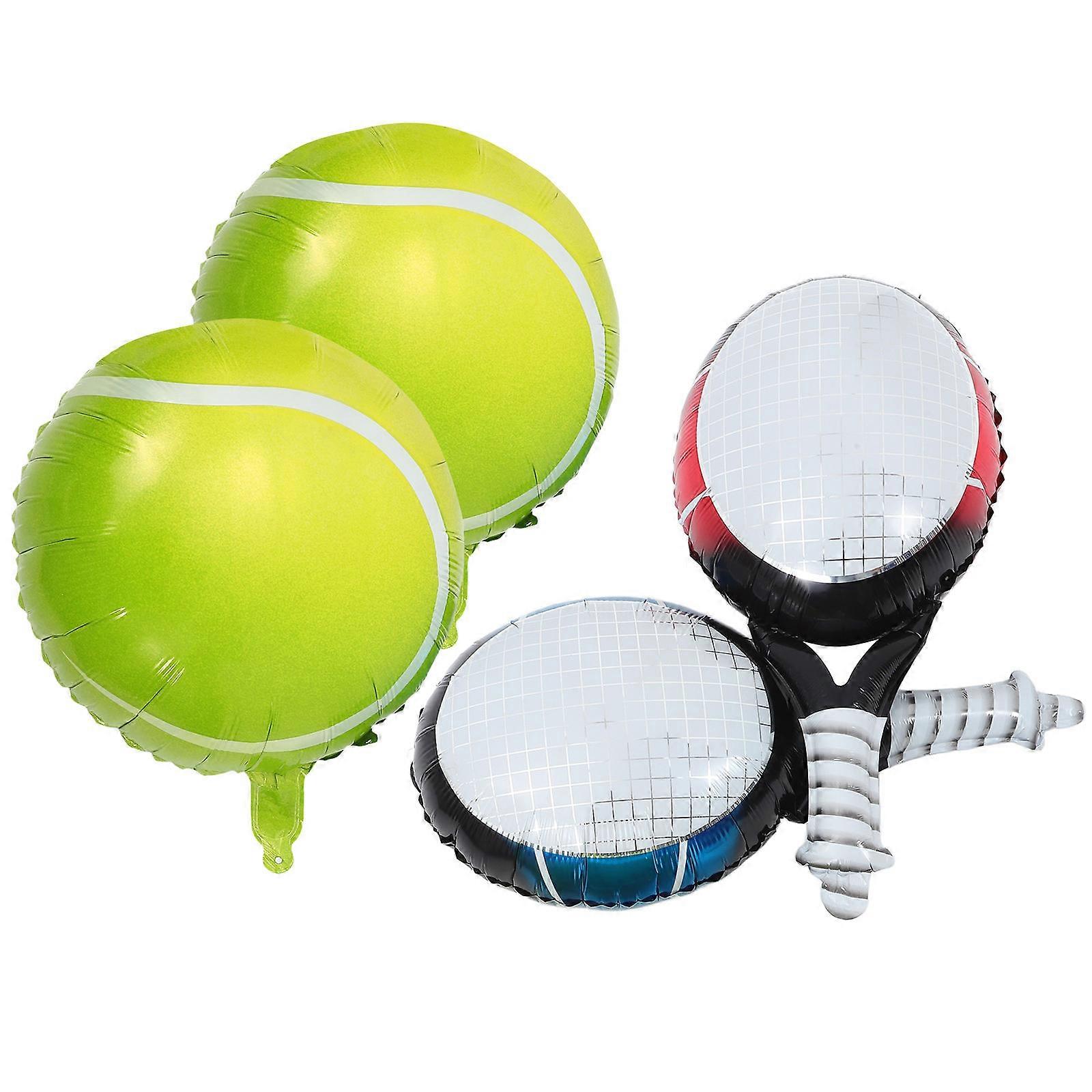 Inflatable Tennis Balloons & Rackets Set – Lightweight Foil Decorations for Outdoor Events, Birthdays, and Party Favors – Easy to Inflate & Assemble