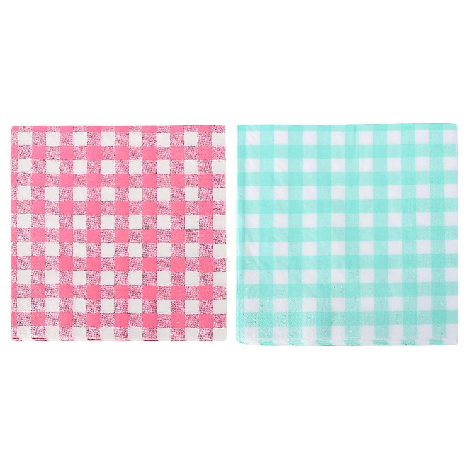 Tissue Napkin for Party Use 80Pcs Decorative Grid Pattern